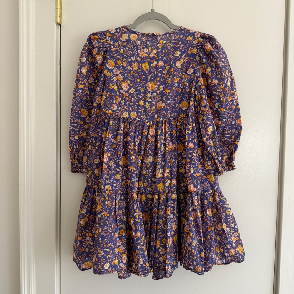J. Crew Crewcuts Indian Block Print Floral Dress Girl's Size 6 - Picture 4 of 5
